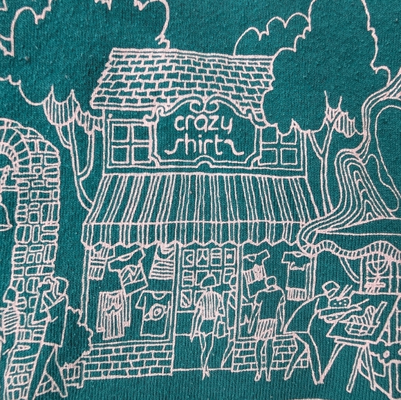 Vintage Crazy shirts Carmel By The Sea Green All over Graphic Sweatshirt Medium - Picture 13 of 15